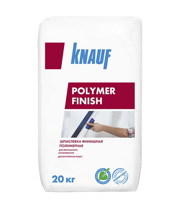 Шпаклевка полимерная Knauf Полимер Финиш для сухих помещений белая 20 кг