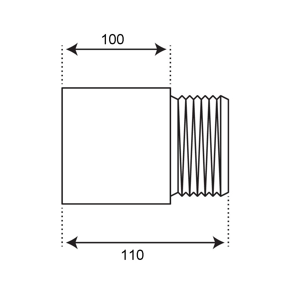 Удлинитель CTM 100 мм х 1/2 ВР(г) х 1/2 НР(ш) латунный (CREMF100)