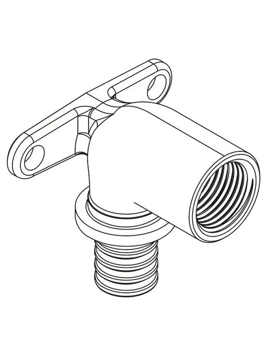 Угольник настенный с коротким нарезным патрубком 20Rp 1/2 RX+