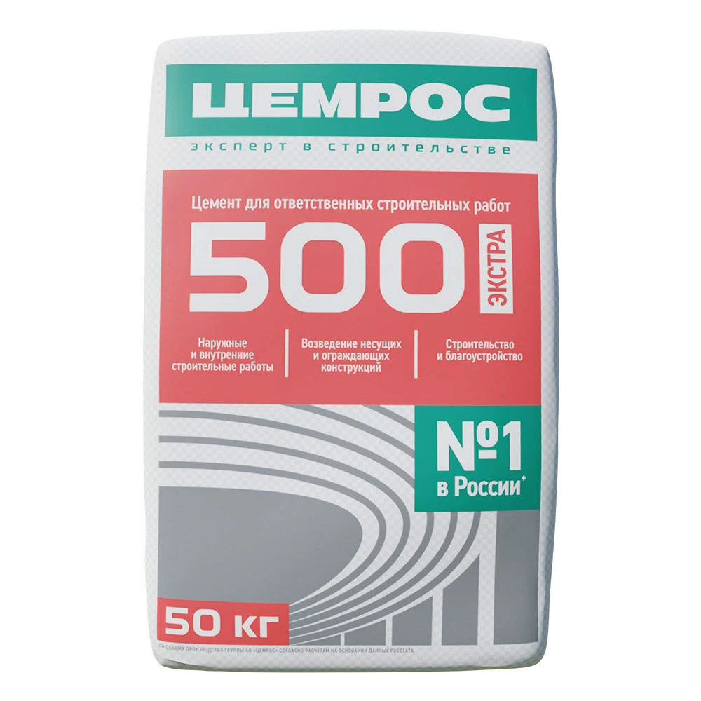 Цемент ЦЕМРОС М500 Д0 ЦЕМ I 42,5 50 кг