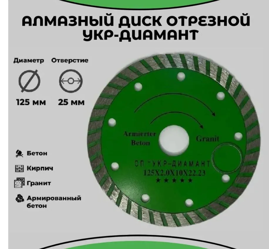 Диск алмазный "УКР-ДИАМАНТ" 125мм