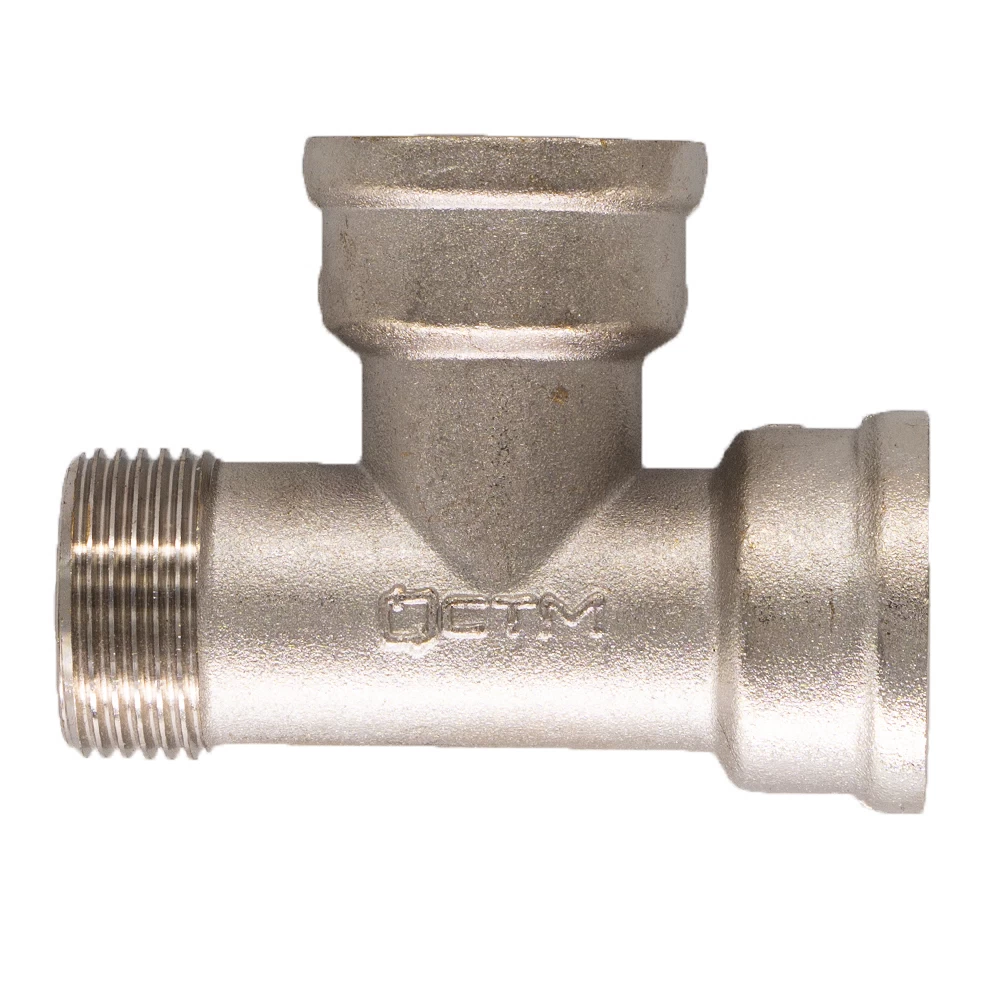 Тройник СТМ 1/2 ВР(г) х 1/2 ВР(г) х 1/2 НР(ш) латунный