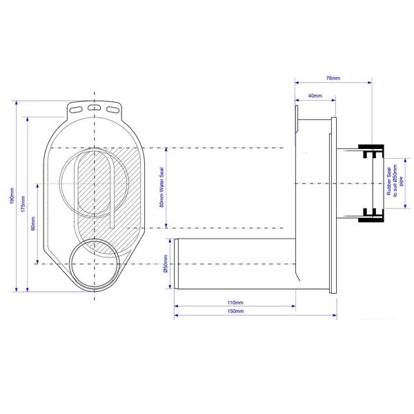 Сифон для писсуара McAlpine 1 1/2х40 мм с соединением 50 мм (HC-UP50)