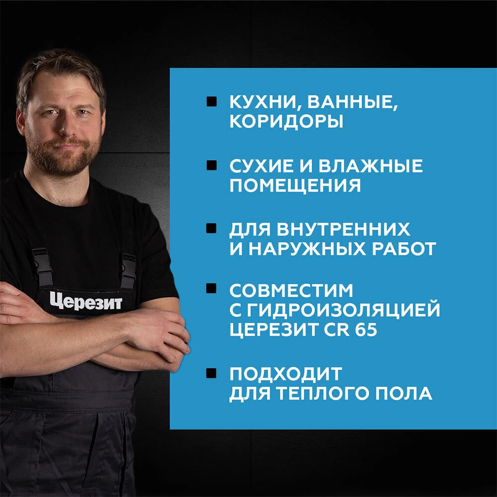 Клей для плитки и керамогранита Церезит СМ 11 PRO серый класс C1 T 25 кг