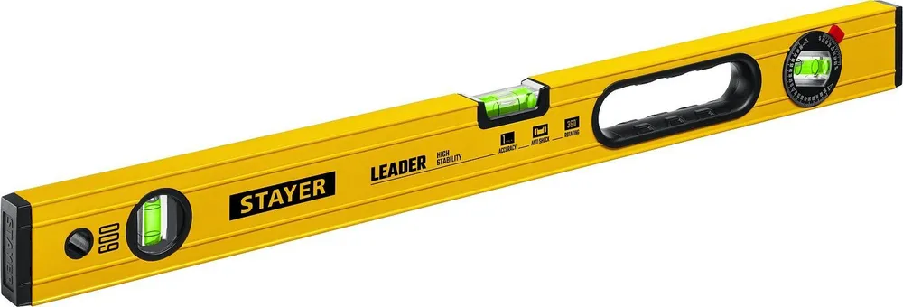 Уровень с поворотным глазком 600 мм STAYER LEADER усиленный профиль (3466-060)