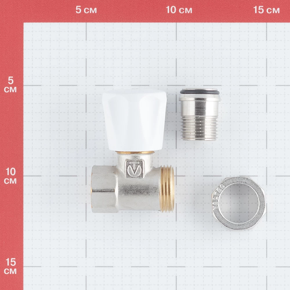 Клапан регулирующий Valtec 1/2 НР(ш) х 1/2 ВР(г) для радиатора (VT.008.LN.04)