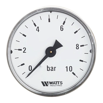 Манометр Watts (10008093) 1/4 НР(ш) аксиальный 10 бар d50 мм