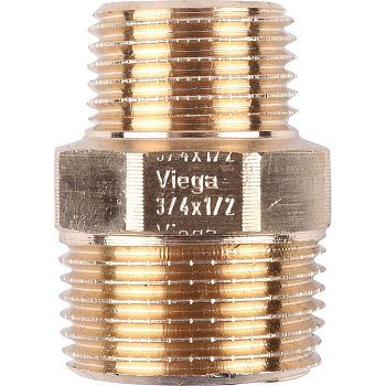 Ниппель переходной Viega НН, 3/4"-1/2", бронза RX 266523
