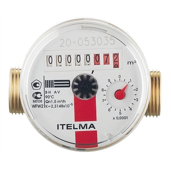 Счетчик для горячей воды Itelma WFW20 DN15 80 мм без сгонов