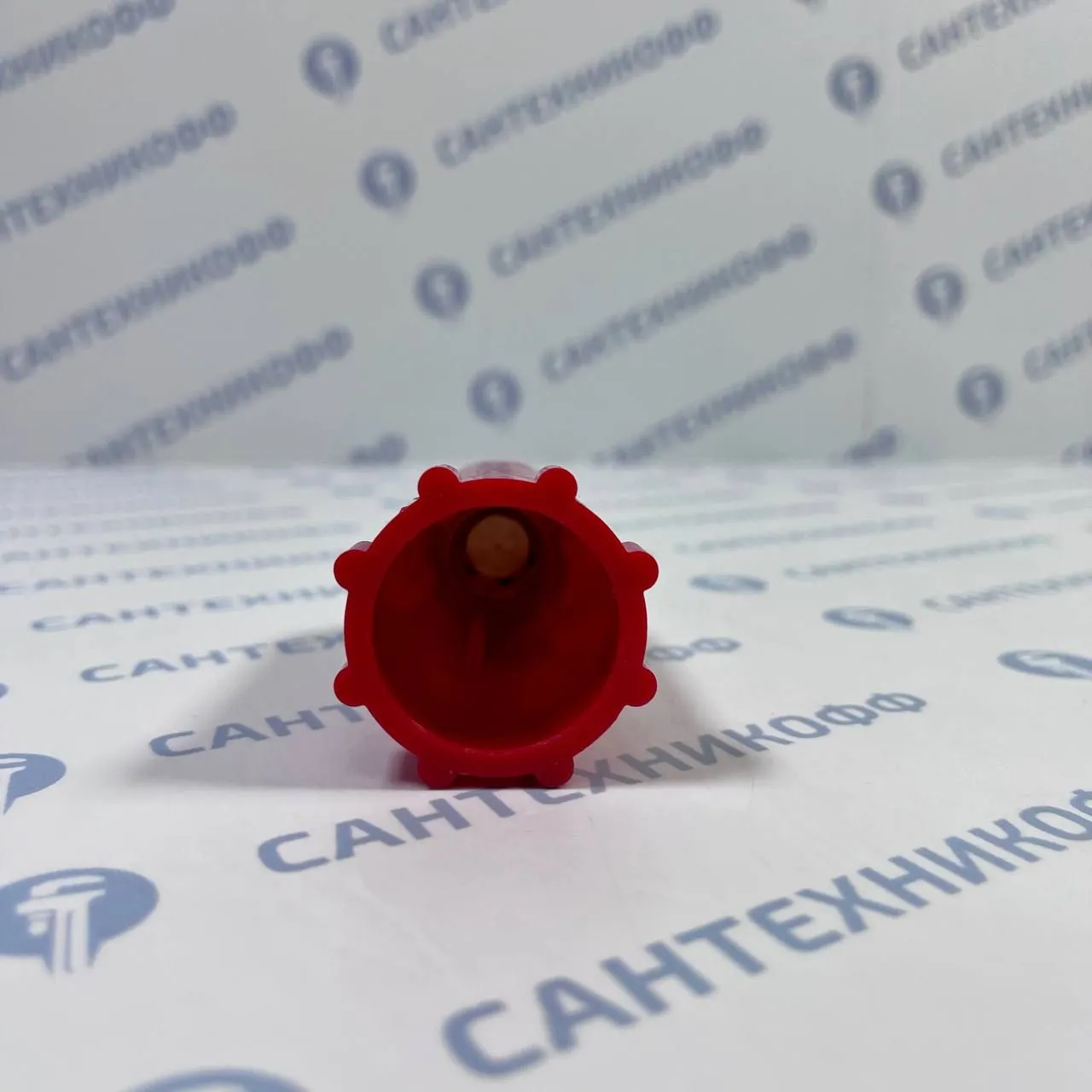 Тестовая заглушка из пластика Н 1/2" REMER красная, резьба латунь 140RO