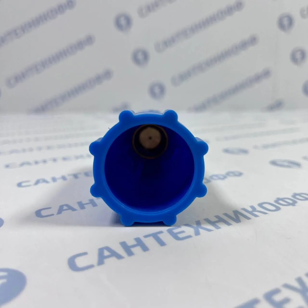Тестовая заглушка из пластика Н 1/2" REMER синяя, резьба латунь 140BL
