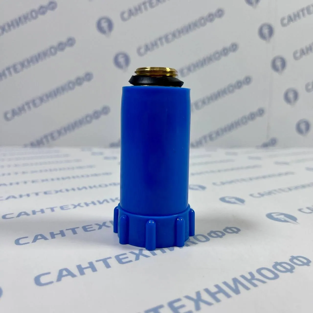 Тестовая заглушка из пластика Н 1/2" REMER синяя, резьба латунь 140BL