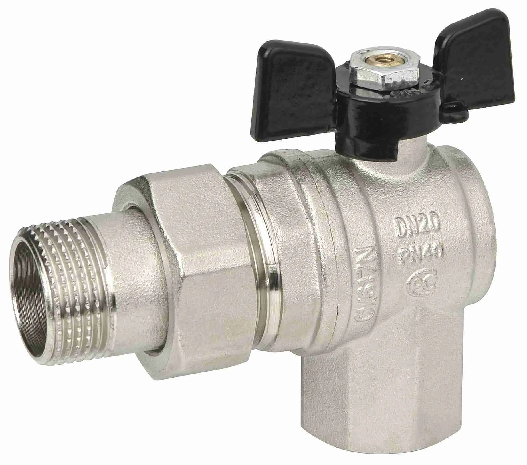 Кран угловой 3/4" Bugatti Oregon 594 американка 3/4", шаровой кран
